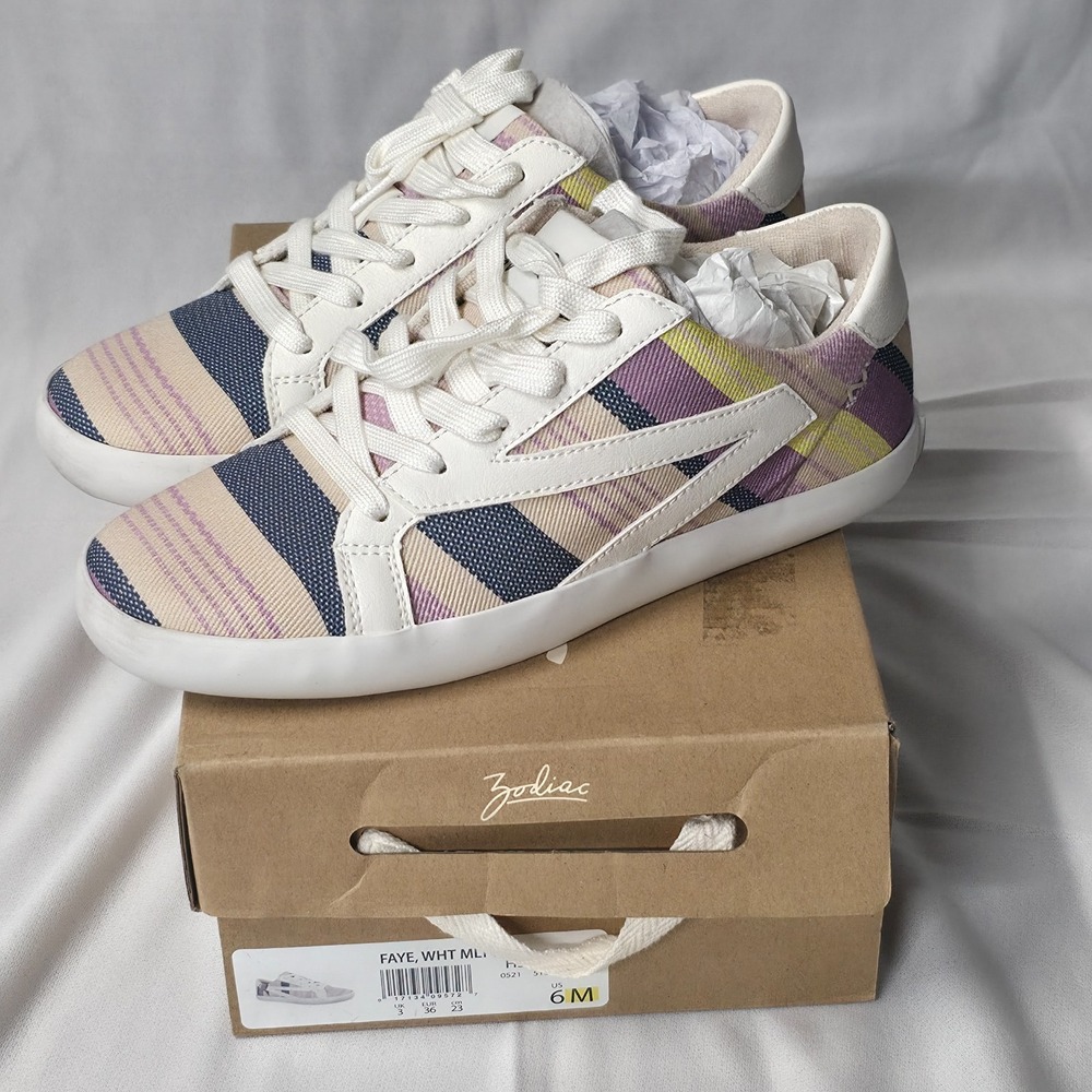 Zodiac H3936F1101 Women's Faye Terry Cloth‎ Lace Up Sneakers Size 6M NIB